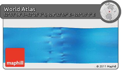 Physical Panoramic Map of the Area around 52° 38' 10" S, 125° 1' 30" E