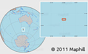 Gray Location Map of the area around 52° 38' 10" S, 126° 43' 29" E