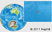 Physical Location Map of the area around 52° 38' 10" S, 126° 43' 29" E