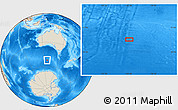 Shaded Relief Location Map of the area around 52° 38' 10" S, 126° 43' 29" E