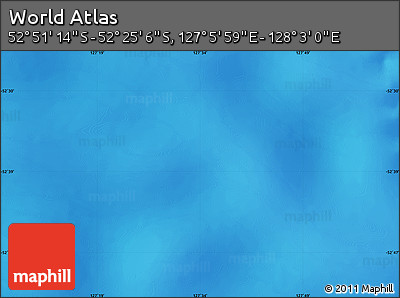 Physical Map of the Area around 52° 38' 10" S, 127° 34' 30" E