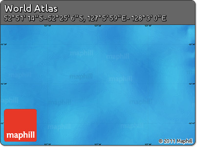 Physical Map of the Area around 52° 38' 10" S, 127° 34' 30" E