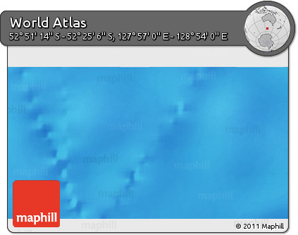 Physical 3D Map of the Area around 52° 38' 10" S, 128° 25' 30" E