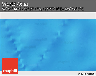 Physical 3D Map of the Area around 52° 38' 10" S, 128° 25' 30" E
