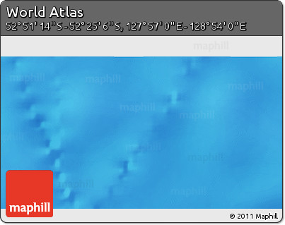Physical 3D Map of the Area around 52° 38' 10" S, 128° 25' 30" E