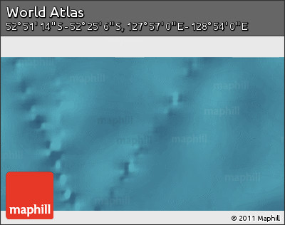 Satellite 3D Map of the Area around 52° 38' 10" S, 128° 25' 30" E