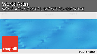 Physical Panoramic Map of the Area around 52° 38' 10" S, 128° 25' 30" E