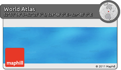 Physical Panoramic Map of the Area around 52° 38' 10" S, 129° 16' 30" E