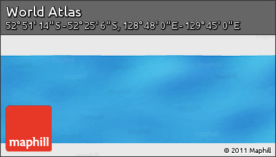 Shaded Relief Panoramic Map of the Area around 52° 38' 10" S, 129° 16' 30" E