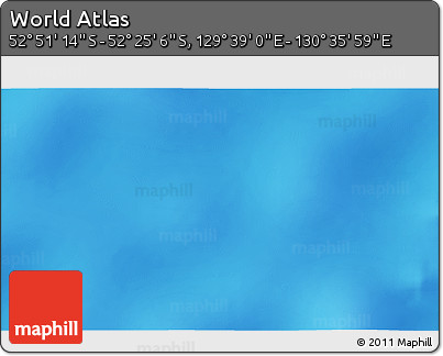 Physical 3D Map of the Area around 52° 38' 10" S, 130° 7' 30" E