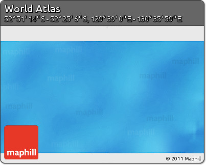 Shaded Relief 3D Map of the Area around 52° 38' 10" S, 130° 7' 30" E