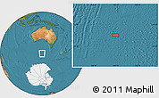Satellite Location Map of the area around 52° 38' 10" S, 130° 7' 30" E