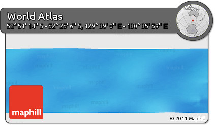 Shaded Relief Panoramic Map of the Area around 52° 38' 10" S, 130° 7' 30" E