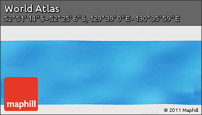 Shaded Relief Panoramic Map of the Area around 52° 38' 10" S, 130° 7' 30" E