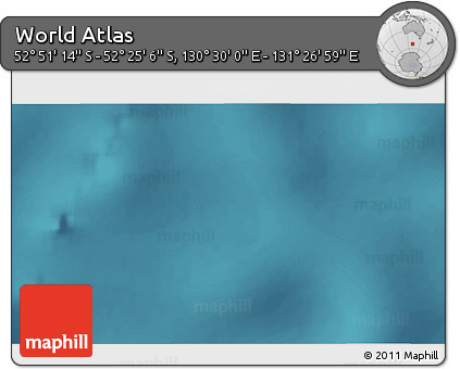 Satellite 3D Map of the Area around 52° 38' 10" S, 130° 58' 29" E