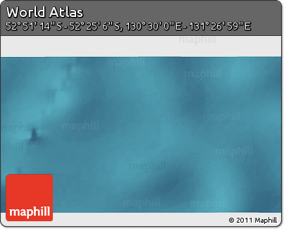 Satellite 3D Map of the Area around 52° 38' 10" S, 130° 58' 29" E