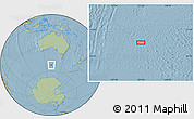 Savanna Style Location Map of the area around 52° 38' 10" S, 130° 58' 29" E, hill shading