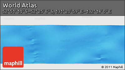 Shaded Relief Panoramic Map of the Area around 52° 38' 10" S, 131° 49' 29" E