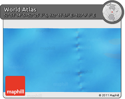 Physical 3D Map of the Area around 52° 38' 10" S, 132° 40' 30" E