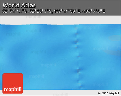 Physical 3D Map of the Area around 52° 38' 10" S, 132° 40' 30" E