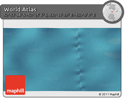 Satellite 3D Map of the Area around 52° 38' 10" S, 132° 40' 30" E