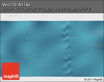 Satellite 3D Map of the Area around 52° 38' 10" S, 132° 40' 30" E