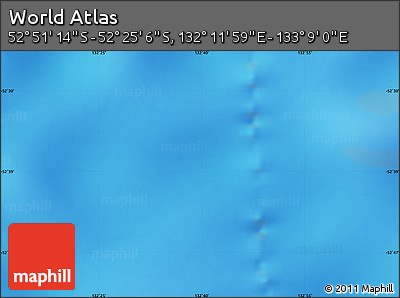 Physical Map of the Area around 52° 38' 10" S, 132° 40' 30" E