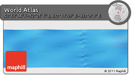 Physical Panoramic Map of the Area around 52° 38' 10" S, 132° 40' 30" E