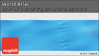 Physical Panoramic Map of the Area around 52° 38' 10" S, 132° 40' 30" E