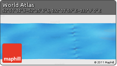 Physical Panoramic Map of the Area around 52° 38' 10" S, 132° 40' 30" E