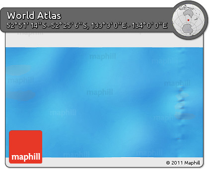 Shaded Relief 3D Map of the Area around 52° 38' 10" S, 133° 31' 30" E