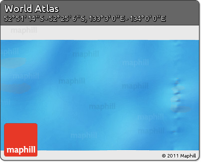 Shaded Relief 3D Map of the Area around 52° 38' 10" S, 133° 31' 30" E