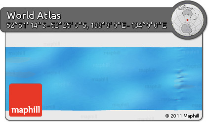 Shaded Relief Panoramic Map of the Area around 52° 38' 10" S, 133° 31' 30" E