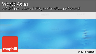 Shaded Relief Panoramic Map of the Area around 52° 38' 10" S, 133° 31' 30" E