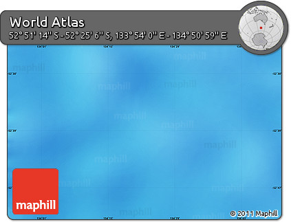 Physical Map of the Area around 52° 38' 10" S, 134° 22' 30" E