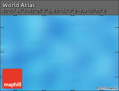 Physical Map of the Area around 52° 38' 10" S, 134° 22' 30" E