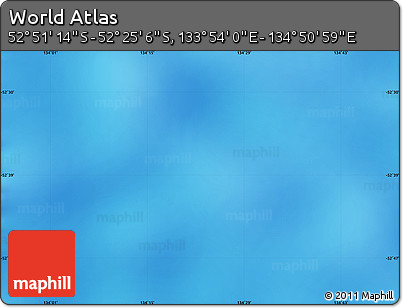 Physical Map of the Area around 52° 38' 10" S, 134° 22' 30" E
