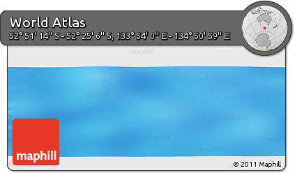 Physical Panoramic Map of the Area around 52° 38' 10" S, 134° 22' 30" E