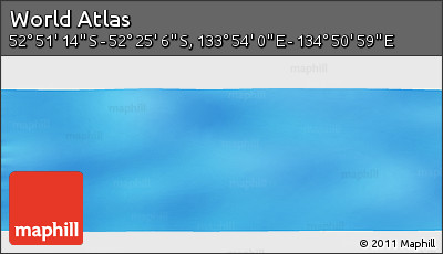Shaded Relief Panoramic Map of the Area around 52° 38' 10" S, 134° 22' 30" E