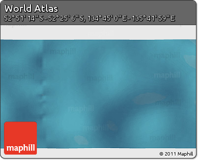 Satellite 3D Map of the Area around 52° 38' 10" S, 135° 13' 29" E