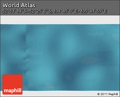 Satellite 3D Map of the Area around 52° 38' 10" S, 135° 13' 29" E