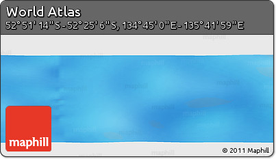 Physical Panoramic Map of the Area around 52° 38' 10" S, 135° 13' 29" E
