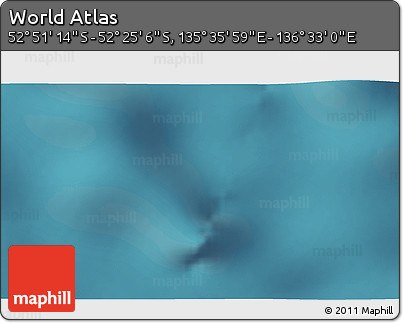 Satellite 3D Map of the Area around 52° 38' 10" S, 136° 4' 29" E