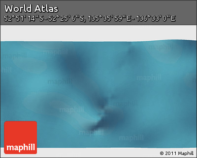 Satellite 3D Map of the Area around 52° 38' 10" S, 136° 4' 29" E