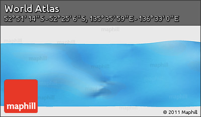 Shaded Relief Panoramic Map of the Area around 52° 38' 10" S, 136° 4' 29" E