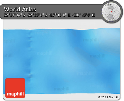 Physical 3D Map of the Area around 52° 38' 10" S, 137° 46' 30" E