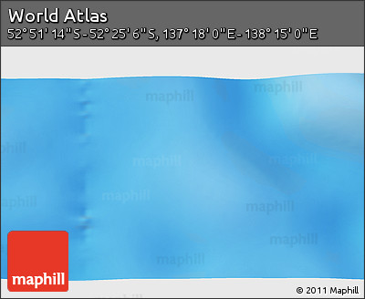 Physical 3D Map of the Area around 52° 38' 10" S, 137° 46' 30" E
