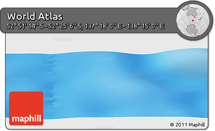 Physical Panoramic Map of the Area around 52° 38' 10" S, 137° 46' 30" E