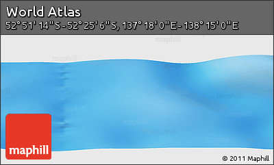Physical Panoramic Map of the Area around 52° 38' 10" S, 137° 46' 30" E