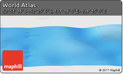 Physical Panoramic Map of the Area around 52° 38' 10" S, 137° 46' 30" E
